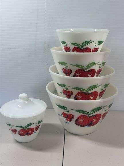 Fire-King Apples and Cherries - Auction Ohio