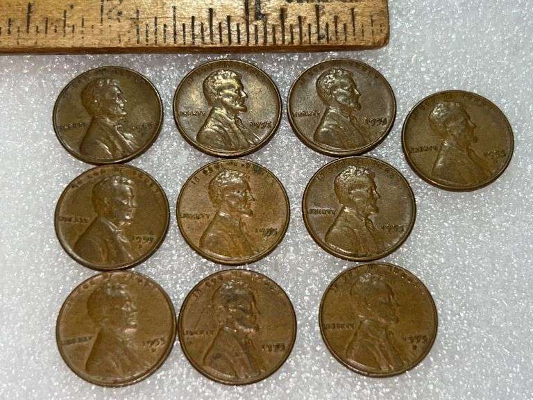 10 Wheat Pennies 1955 (Six D Mint)