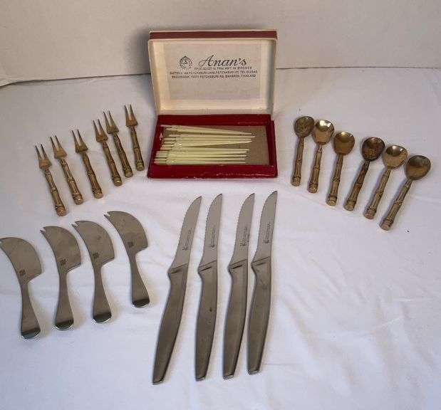 Assorted Utensils Including Henkles, Dansk and Bronze Pieces