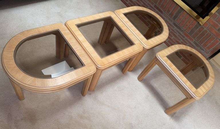4 Piece Modular Retro End Table & Coffee Table Set