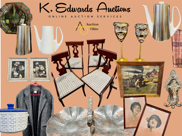 Newark Eclectic Auction - Vintage and Antique Furniture, Lamps, Art, Books, Glass, Pottery, Hardware, and More!