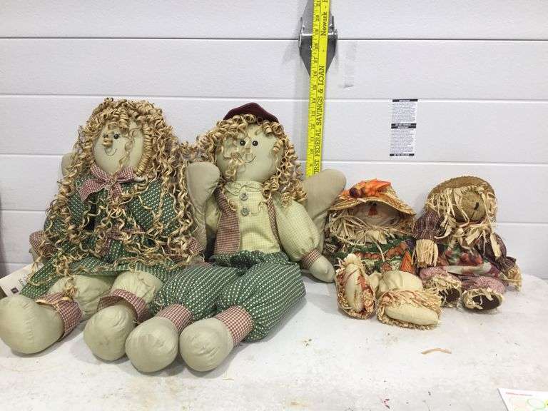 4 Vintage Handmade Folk Art Rag Dolls - Auction Ohio