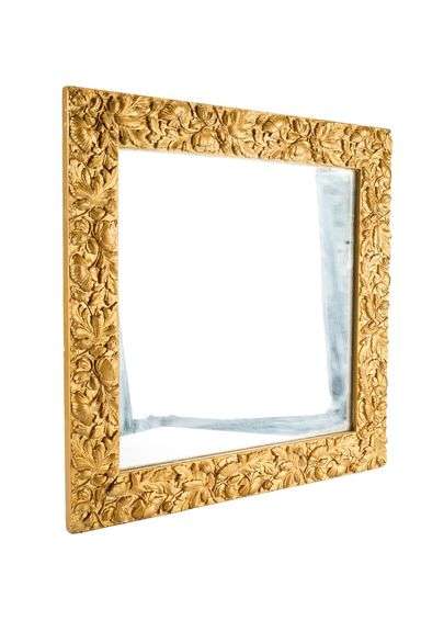 Vintage Wall Mirror in Carved Gold Frame