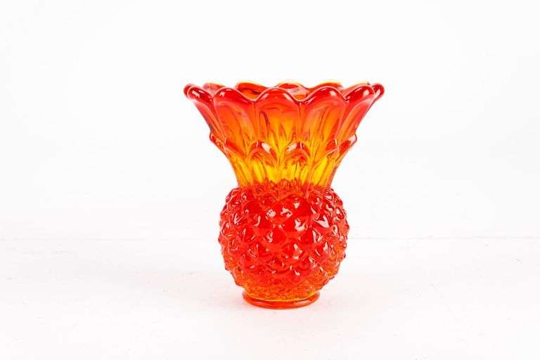 She Glows!! Vintage Indiana Glass Pineapple Candleholder.
