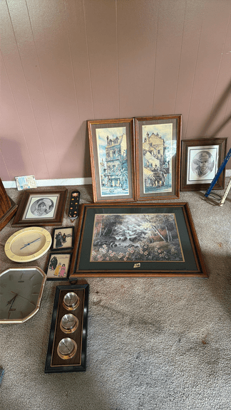Framed Art and Clocks Set