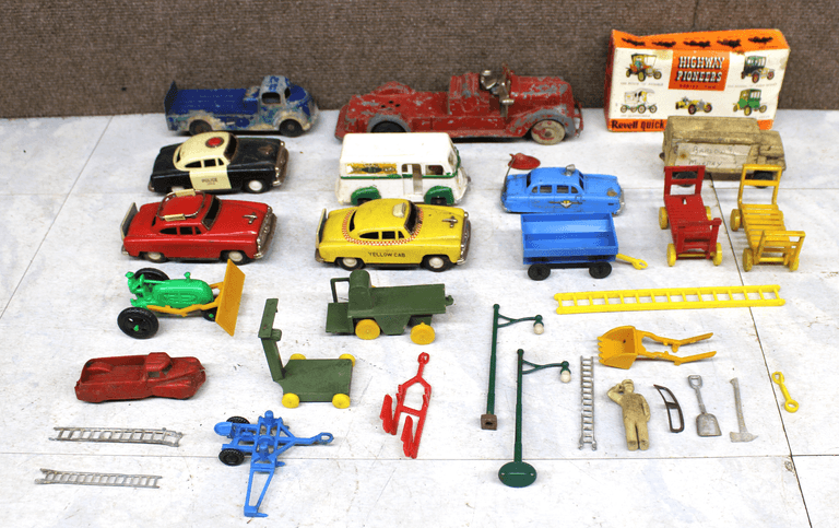 Vintage Toy Vehicles and Accessories, Including Revell Kit