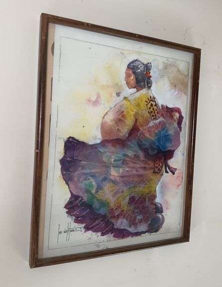Signed and Framed Watercolor Art, Lee Wahteng