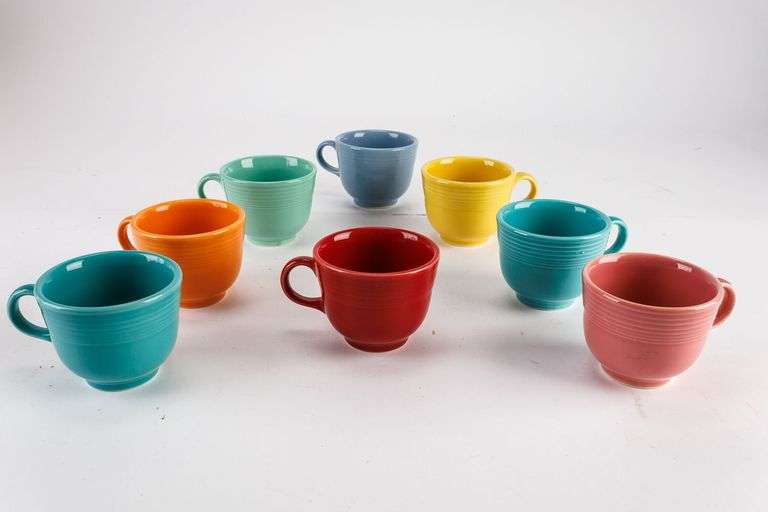 Set of 8 Fiestaware Cups with Various Colors