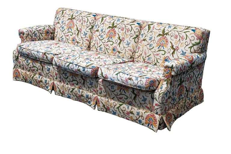 Vintage Ethan Allen Crewelwork Sofa