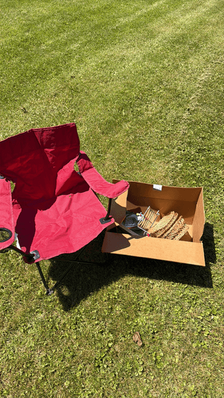 Red Folding Camp Chair with Box
