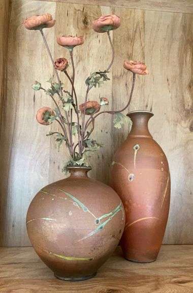 Signed Handcrafted  Stoneware Vases