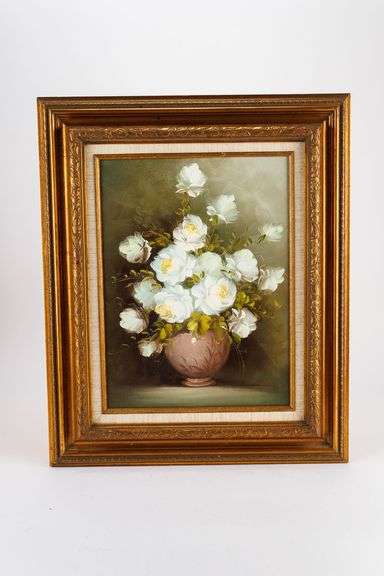 Vintage Original Oil on Canvas Painting of a Floral Still Life - Signed 'T. Connors'