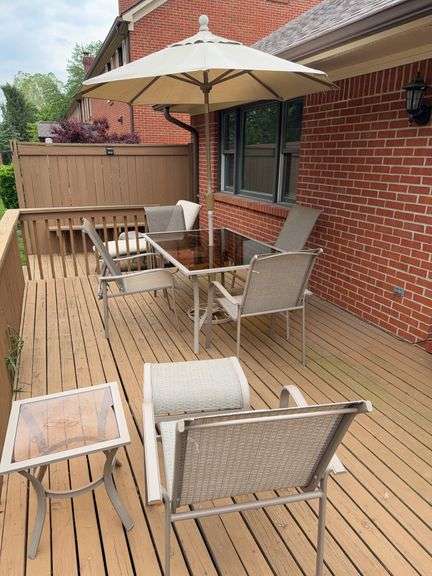 Outdoor Dining Set, Lounge Chaise, Side Chair & Table
