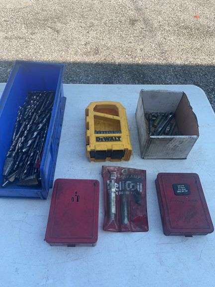Drill Bits, Cutting Tools, and Accessories Including DeWalt Case