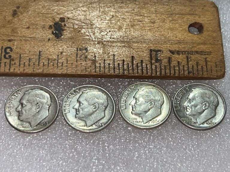 Silver Dimes 1964D, 1964, 1953, & 1954