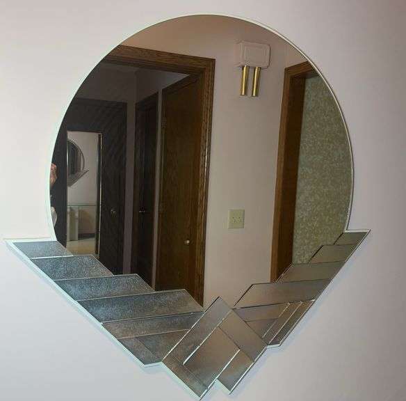 Large Art Deco Style Mirror, Signed David