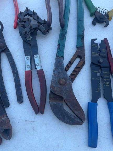 Hand Tools Including Pliers, Wire Cutters, and Crimping Tools