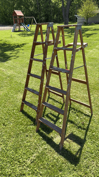 Two Wooden Step Ladders