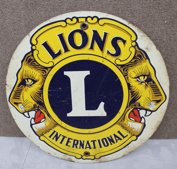18-Inch Lions International Round Metal Sign
