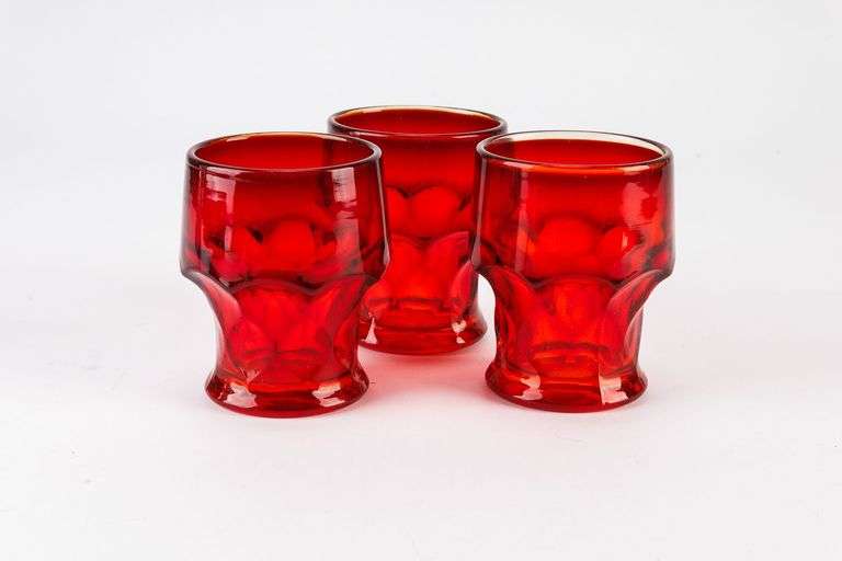 Ruby Red Georgian Flat Tumblers