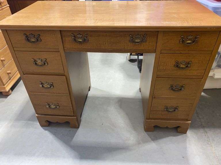 Wooden Double-Pedestal Executive Desk