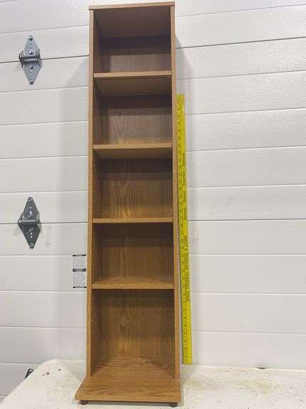 Tall Narrow Wooden Bookcase / Media Tower