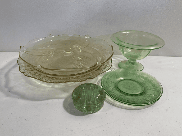 Assorted Depression Glass Serving Pieces – 7 Pieces