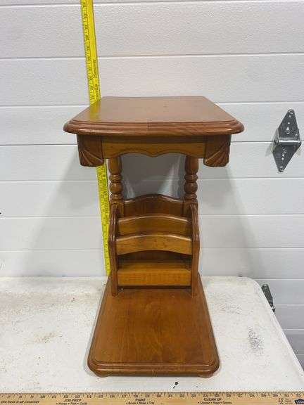 Vintage wooden telephone table