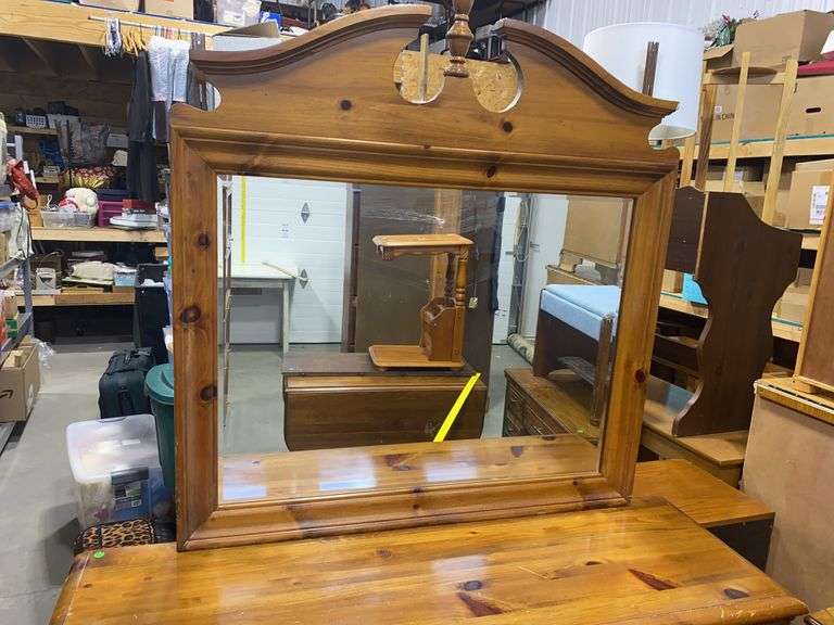 Large Vintage Wooden  Dresser w/Mirror