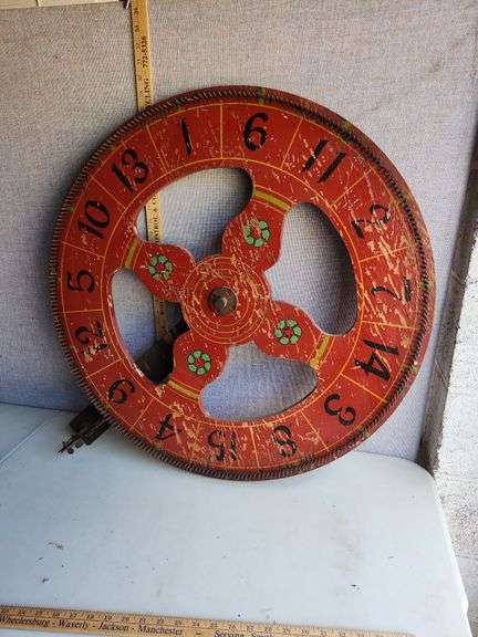 Vintage Carnival Gambling Wheel 30", Spins-No Mount