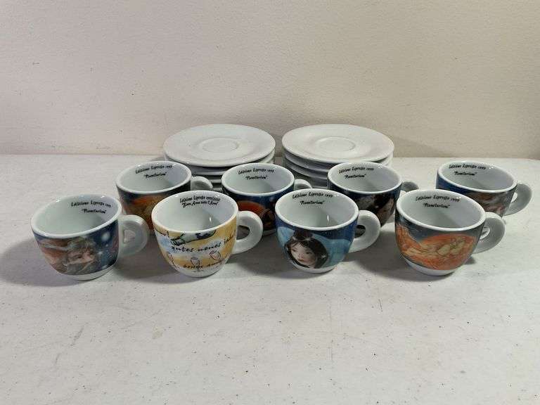 ANCAP Italy "Planetarium" Limited Edition Espresso Cup & Saucer Set – 16 Pieces
