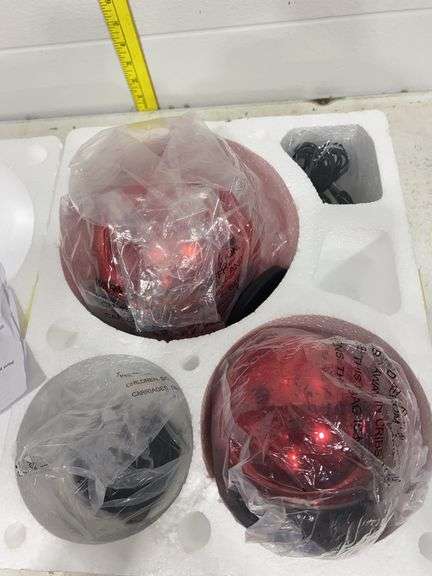 Illuminated Glass Spheres Hanging Holiday Decor - Battery Operated with Timer