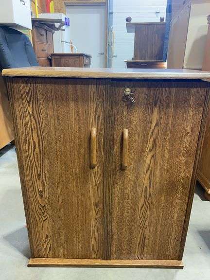 Lot of Vintage VHS Movies with Wooden Storage Cabinet