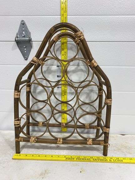 Boho Rattan and Wicker Countertop Wine Rack
