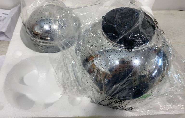 Illuminated Glass Spheres / hanging holiday ornaments.