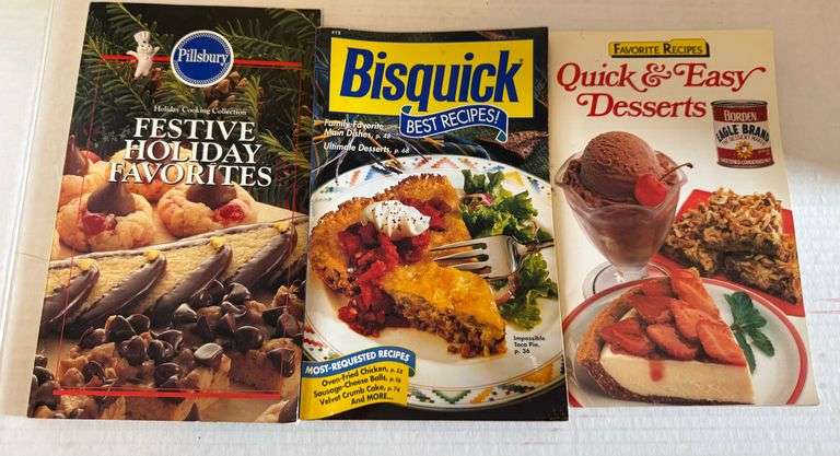 Lot of 3: Pillsbury, Bisquick, Borden Cookbooks
