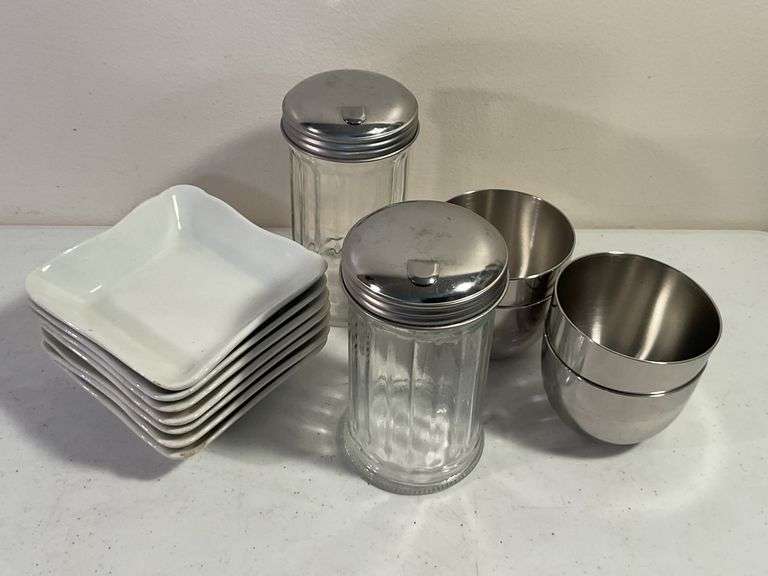 Assorted Vintage Porcelain, Pewter & Glass Serveware – 13 Pieces