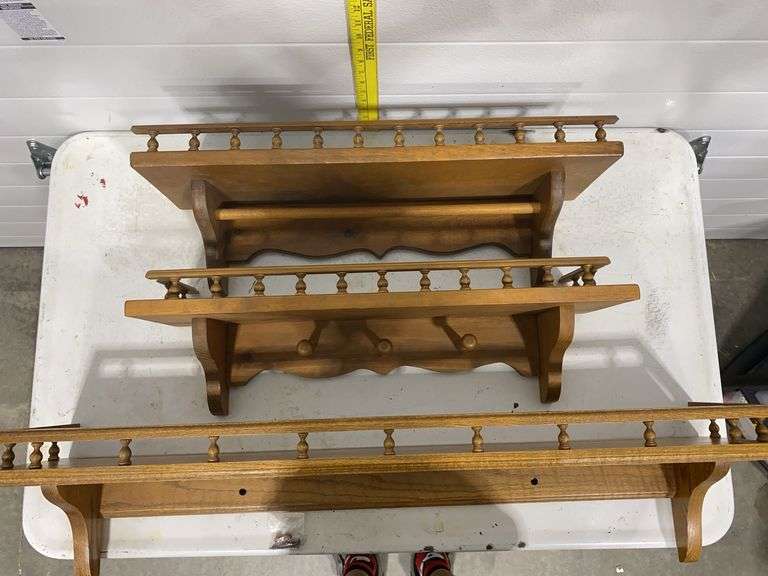 vintage wooden wall shelves