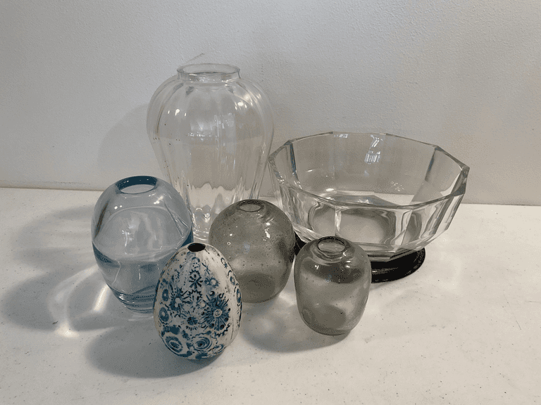 Assorted Art Glass, Crystal & Decorative Vases – 6 Pieces