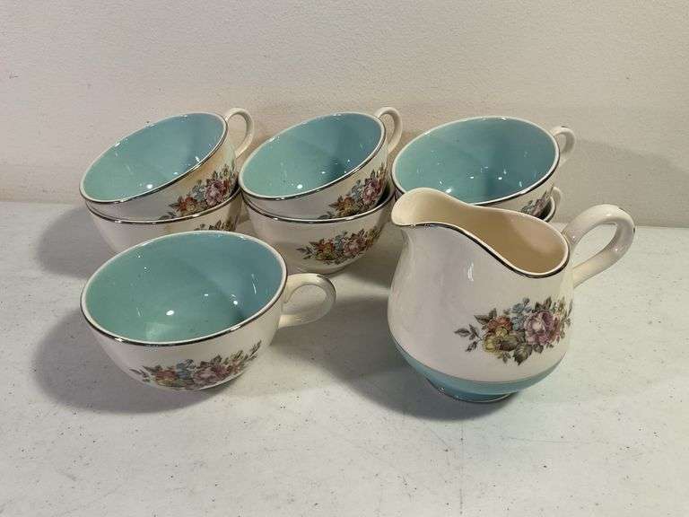 Vintage Taylor Smith & Taylor Cups & Creamer – 8 Pieces