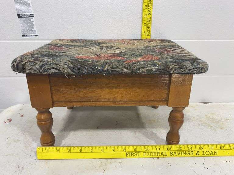 Wooden Upholstered Footstool