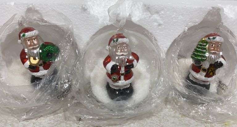 Valerie Parr Hill Glass Santa Ornaments - Starry Night Collection