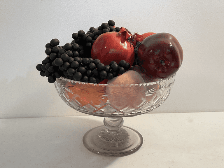 Waterford Crystal Footed Centerpiece Bowl with Fake Fruit
