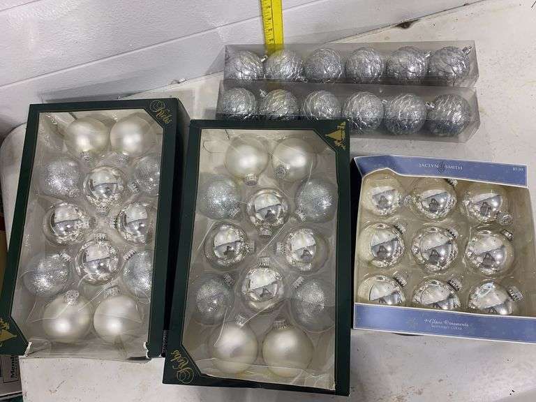 Silver & White Christmas Ornaments