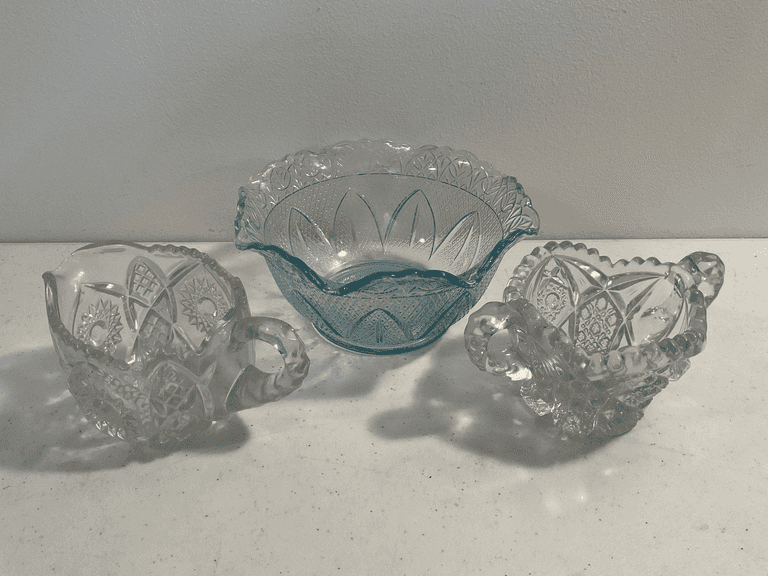 Assorted Vintage Glass Serving Pieces – 3 Pieces