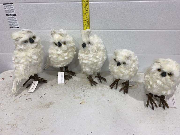 decorative plush owl figurines.