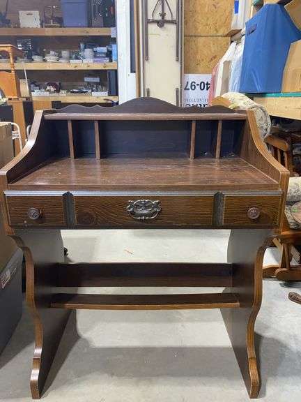 Vintage Wooden  Slant-Front Writing Desk