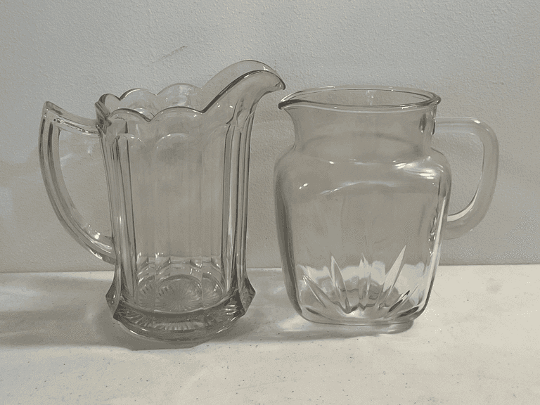 Vintage Glass Pitchers – 2 Pieces