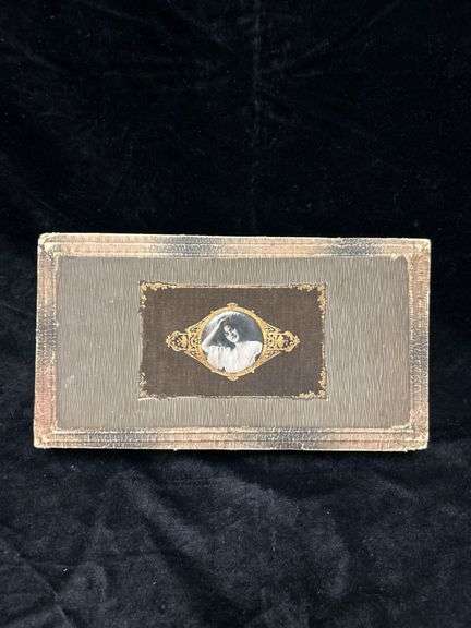 Decorative Box Featuring Woman's Portrait, Early 20th Century Design