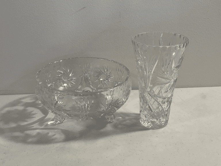 Bohemia Cut Crystal Decorative Pieces – 3 Pieces